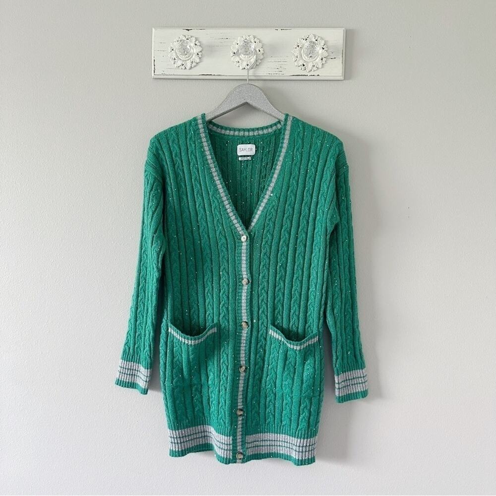 Saylor Marisole Dress Emerald Green Cardigan / Mini Dress